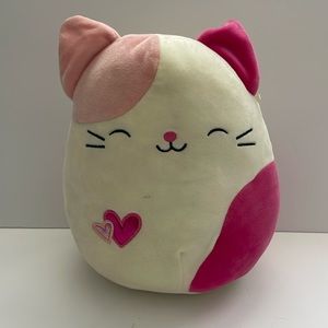 Squishmallows Roxy Pink Heart Cat Valentine Plush 10”
